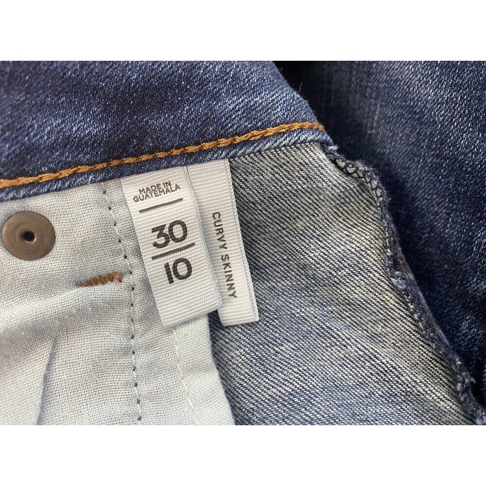 LOFT Jeans Womens 10 30 Dark Blue Wash Curvy Skinny Stretch Denim Mid Rise 34x30 - Picture 11 of 13